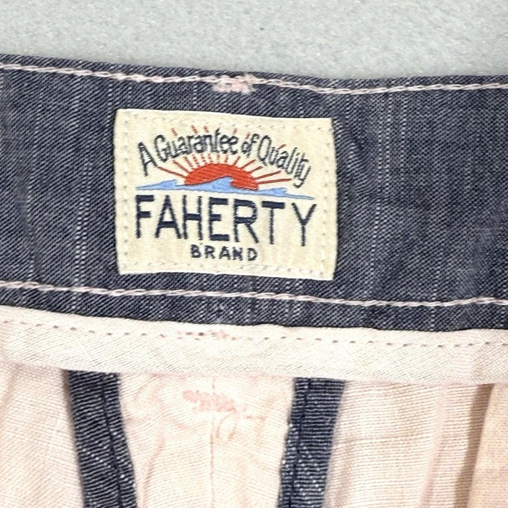 FAHERTY Shorts Mens 36 Malibu Chino Linen Blend Summer Pink Coastal Beach NWT